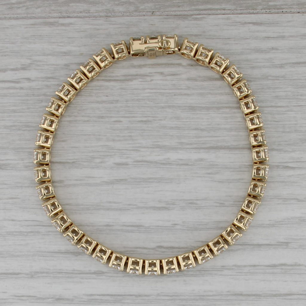 New Lab Grown Diamond Tennis Bracelet 14k Yellow Gold 6.75" 4.3mm