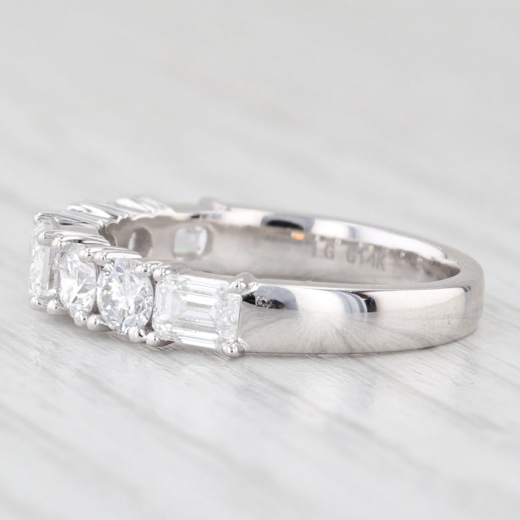 Light Gray New 1.59ctw Lab Grown Diamond Wedding Band 14k White Gold Stackable Ring Sz 6.5