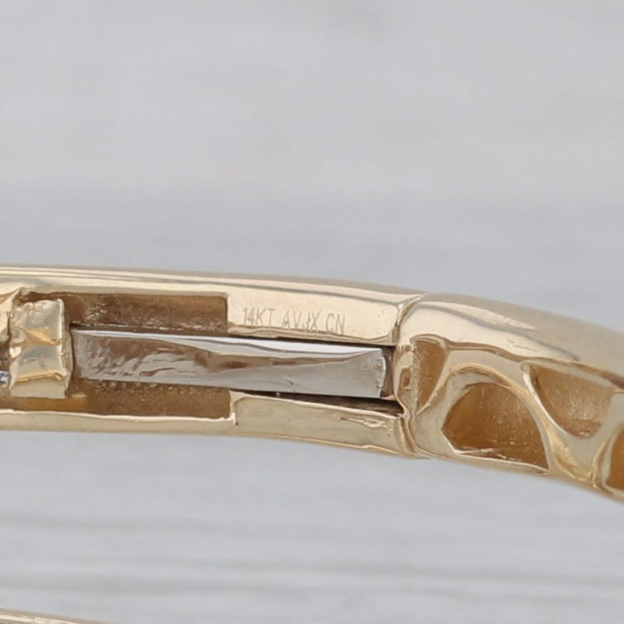 Gray 0.55ctw Diamond Hinged Double Cuff Bracelet 14k Yellow Gold 7"