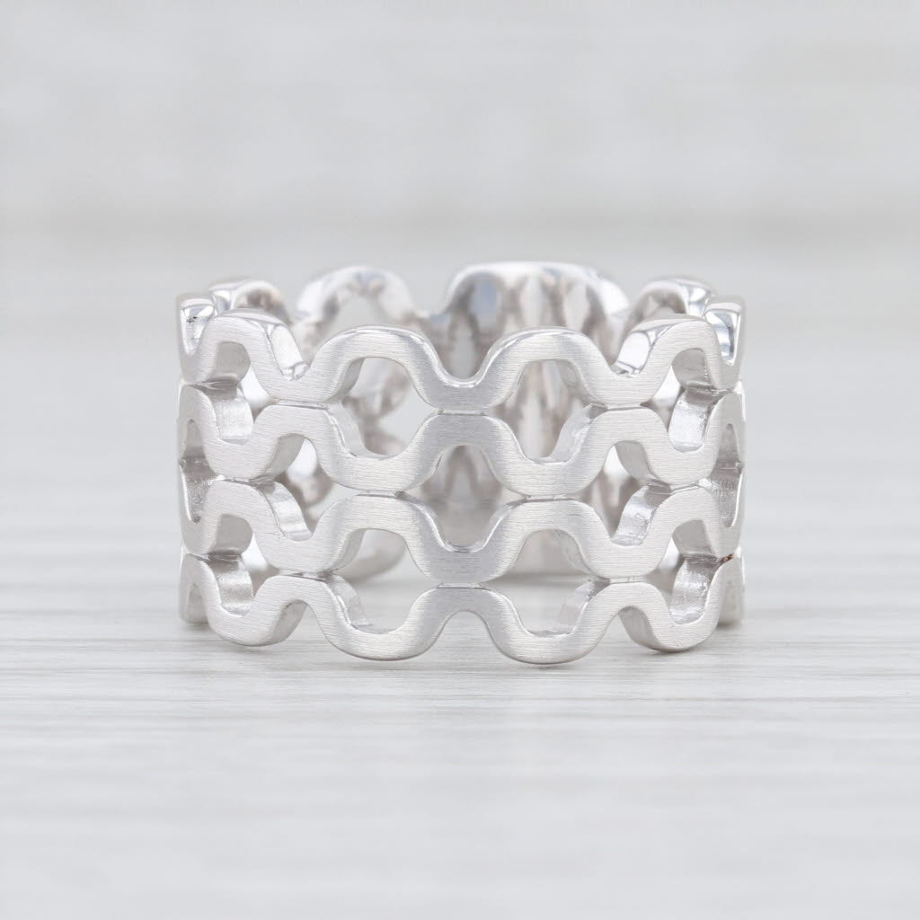 New Bastian Inverun Cut Out Ring Sterling Silver 12862 Statement Band Size 8.5