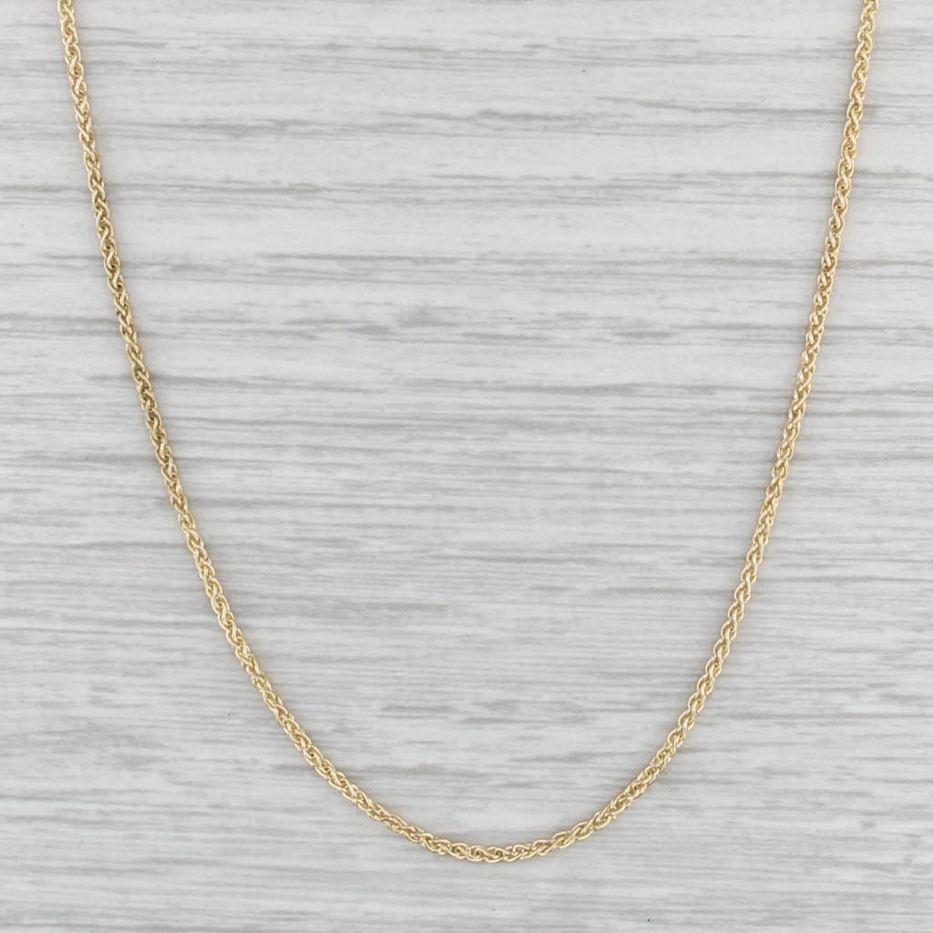 Wheat Chain Necklace 14k Yellow Gold 18" 1.5mm
