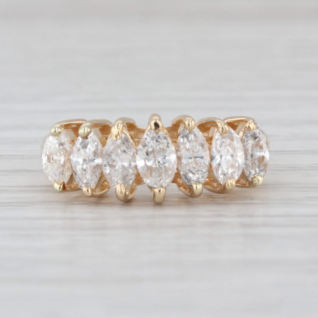 0.87ctw Marquise Diamond Ring 14k Yellow Gold Stackable Wedding Size 4.75