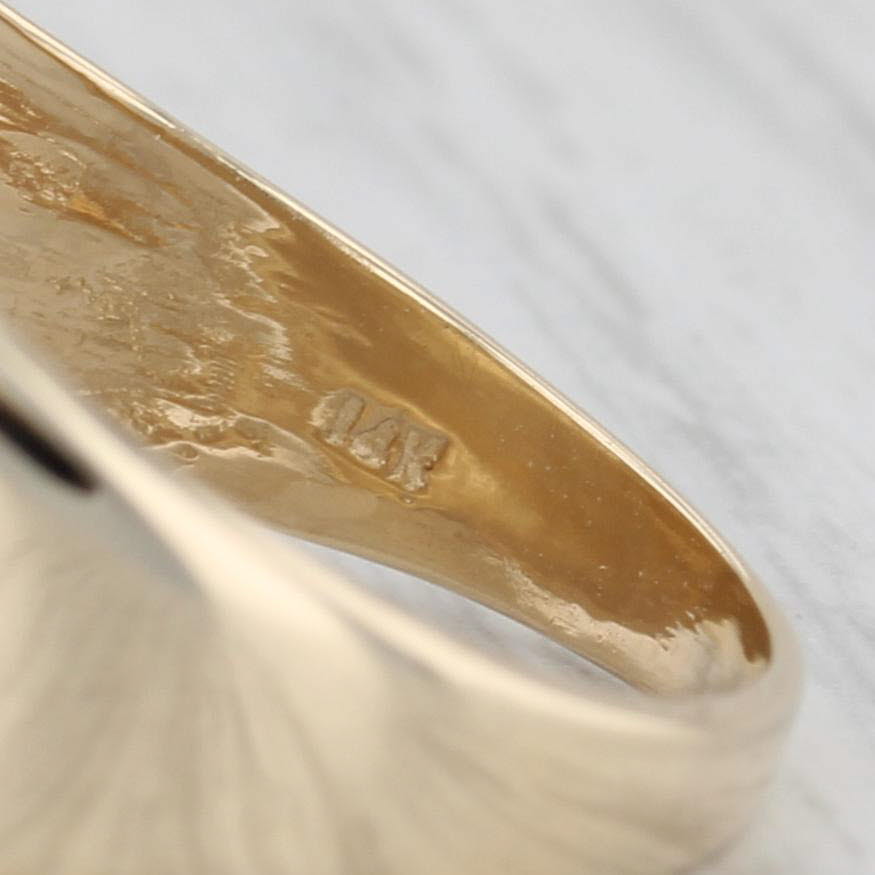 Gray Concave Gold Ring 14k Yellow Gold Size 8 Band
