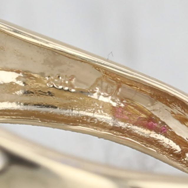 1.55ctw Ruby 3-Stone Diamond Ring 10k Yellow Gold Size 6