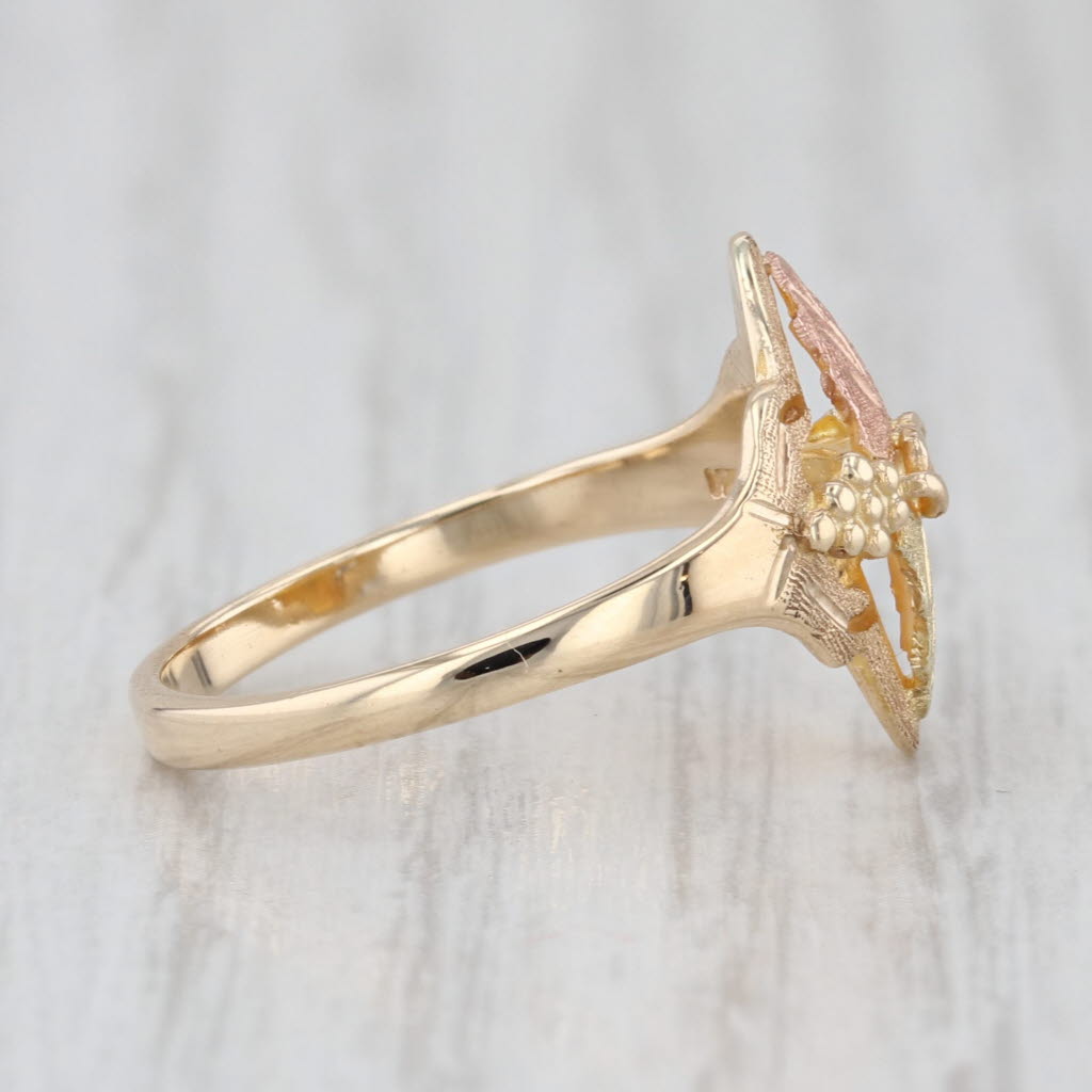 Stamper Black Hills Gold Leaf Ring 10k Yellow Rose Green Gold Size 5.75