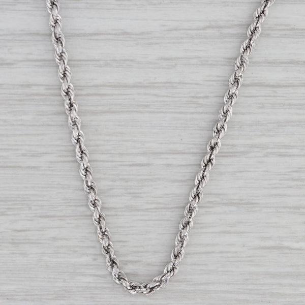 Rope Chain Necklace 14k White Gold 18" 2.9mm