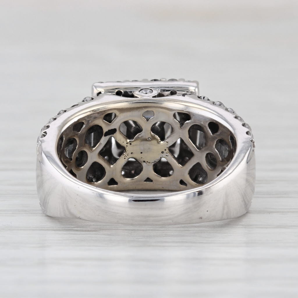 4.13ctw F VS1 IGI Lab Grown Diamond Halo Engagement Ring 14k White Gold