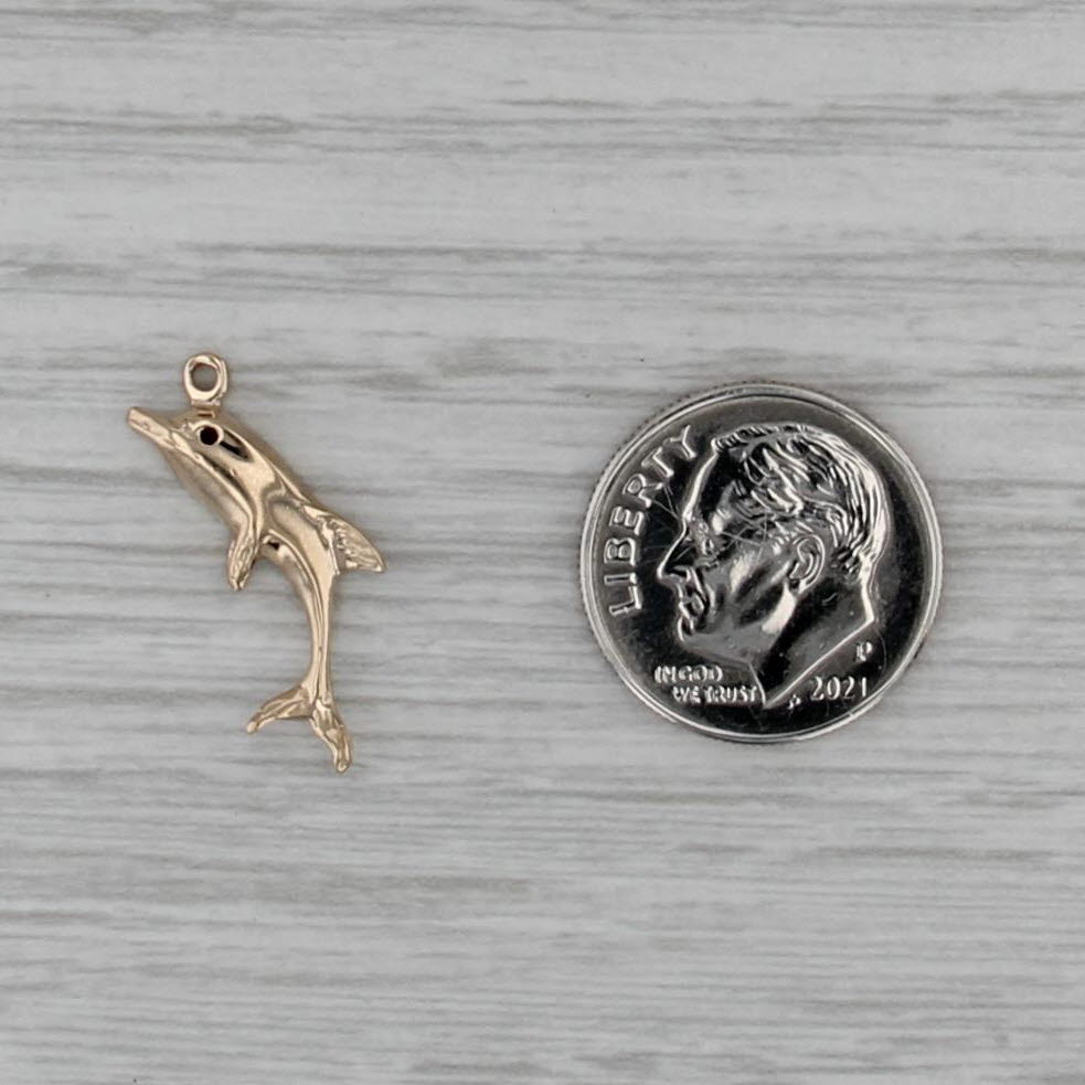 Dolphin Pendant 14k Yellow Gold Small Nautical Charm