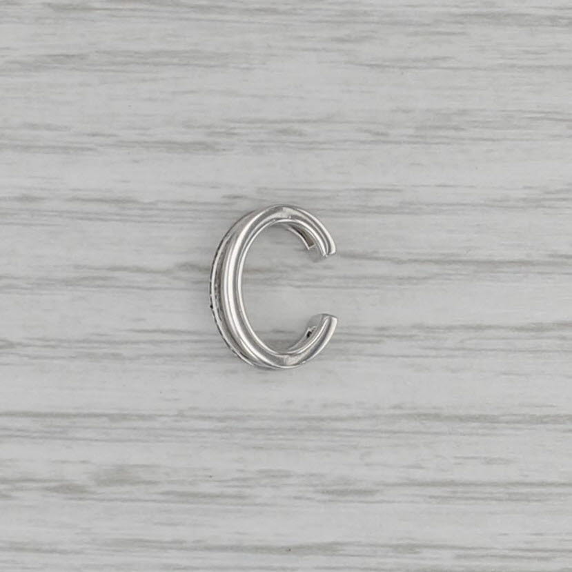 Diamond Ear Cuff 14k White Gold Double Bar Hoop Adjustable