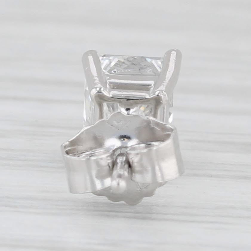 Light Gray SINGLE 0.45ct Princess Solitaire Diamond Stud Earring 950 Platinum