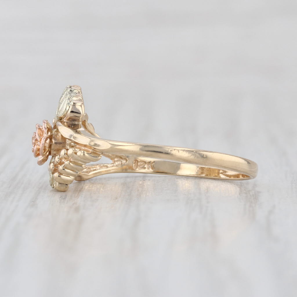 Gold Diggers Black Hills Gold Floral Ring 12k 10k Yellow Rose Green Gold Size 10