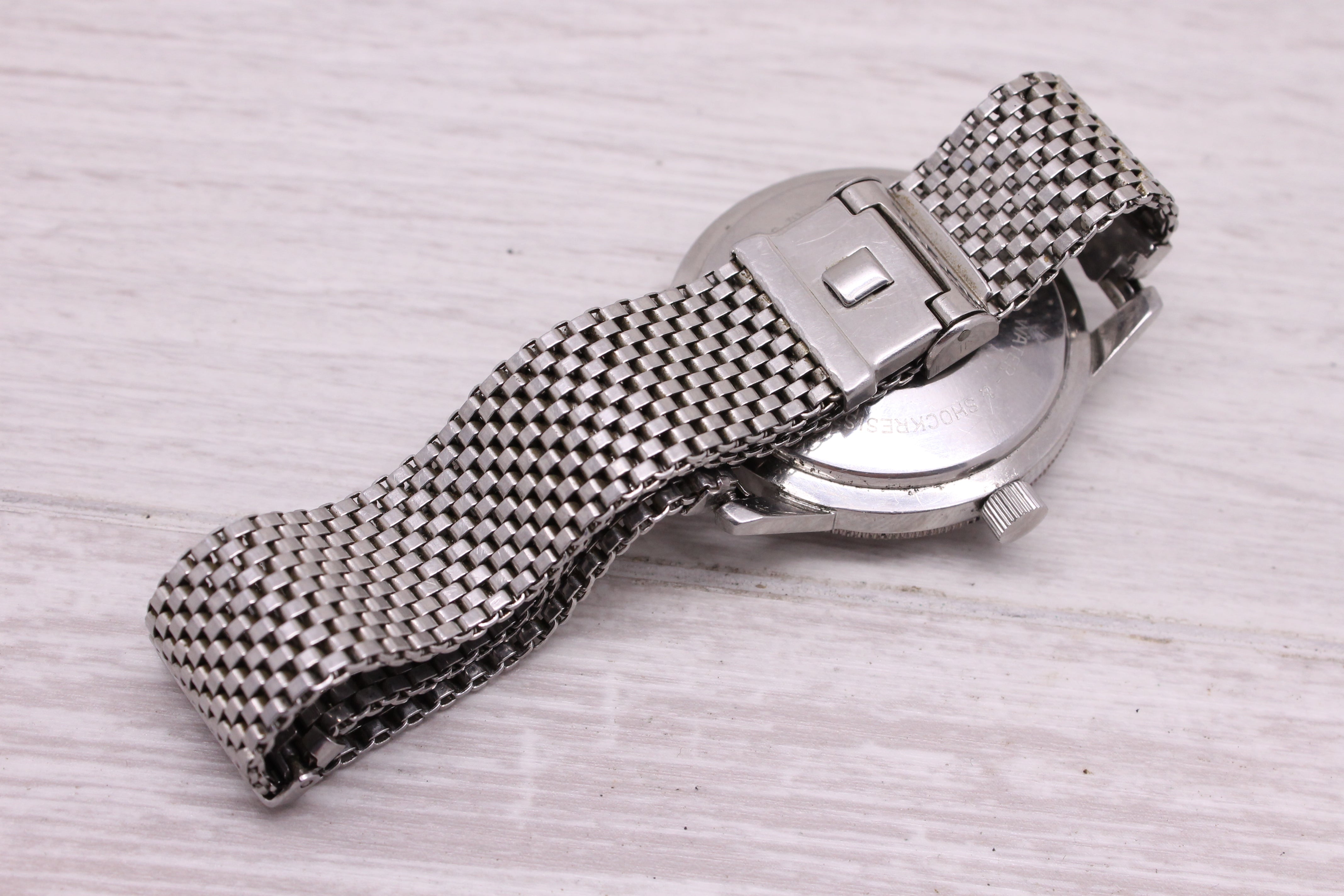 Light Gray Vintage 1960's Zodiac Aerospace GMT Mens 35mm Steel Automatic Watch JB Champion