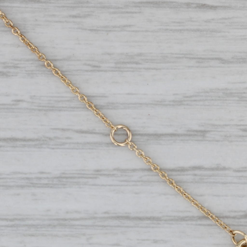 Gray New 0.20ctw Curved Diamond Station Pendant 14k Yellow Gold 17-18" Cable Chain