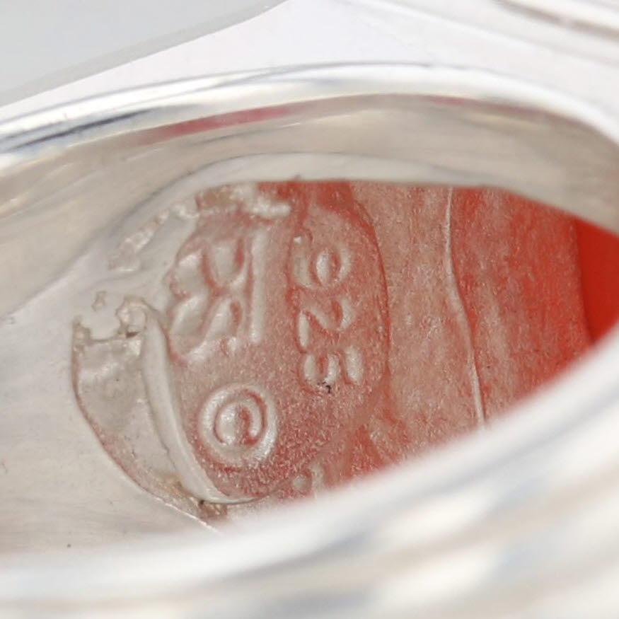 Gray Slane & Slane Red Chalcedony Bee Intaglio Seal Signet Ring Sterling Silver