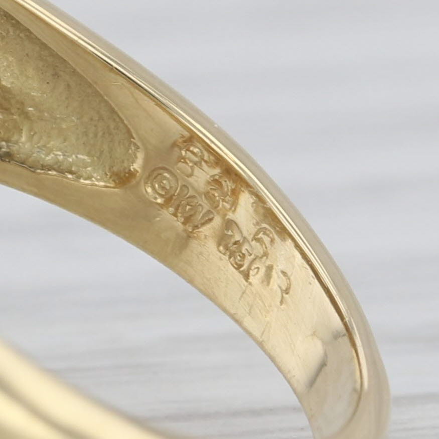 Light Gray Kurt Wayne Mabe Pearl Diamond Halo Flower Cocktail Ring 18k Yellow Gold Sz 7.75