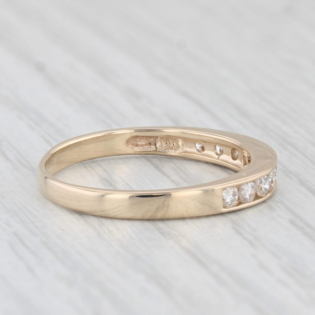 Light Gray 0.40ctw Channel Set Diamond Wedding Band 14k Yellow Gold Stackable Ring Size 9