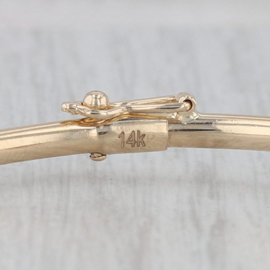 Gray 0.52ctw Blue Sapphire Diamond Bangle Bypass Bracelet 14k Yellow Gold 6.5"