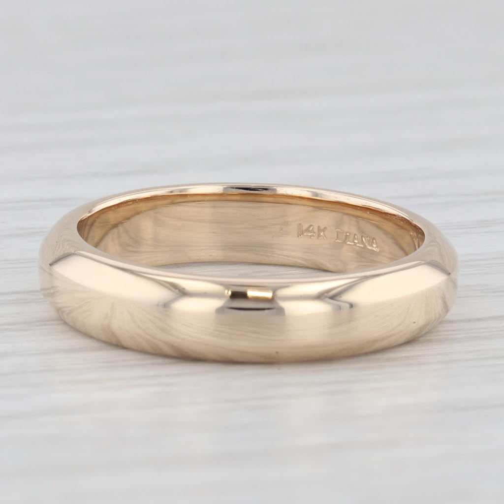 Light Gray Classic Yellow Gold Wedding Band 14k Diana Size 8.5 Stackable Ring