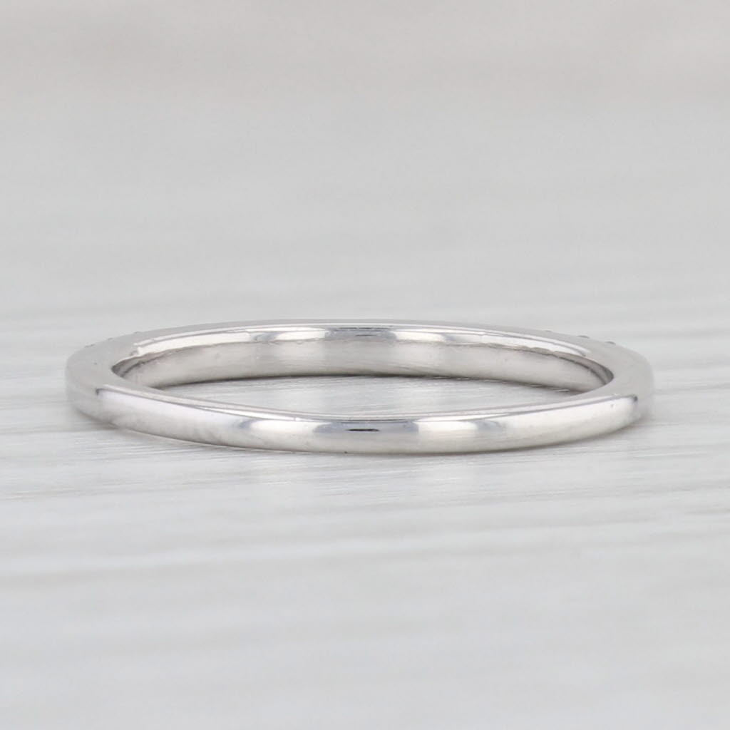 Light Gray 0.20ctw Diamond Wedding Band 14k White Gold Stackable Ring Size 6.5