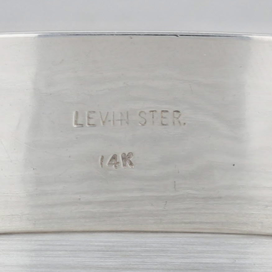 Gray Ornate Floral Cuff Bracelet 14k Yellow Gold Sterling Silver 6.75" Levin