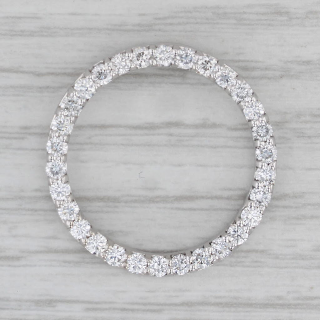 Gray Roberto Coin 1.30ctw Eternity Circle Pendant 18k White Gold Floating