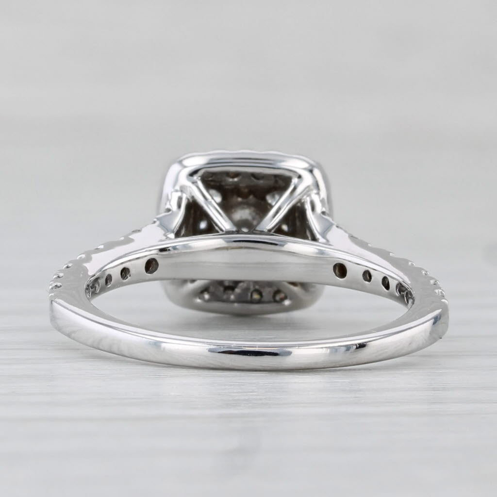Light Gray 0.66ctw Diamond Halo Engagement Ring 14k White Gold Size 6