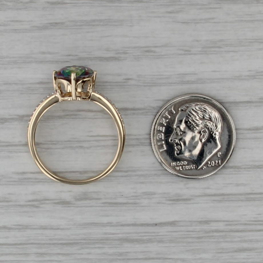2.75ctw Multicolor Mystic Topaz Diamond Ring 14k Yellow Gold Size 7