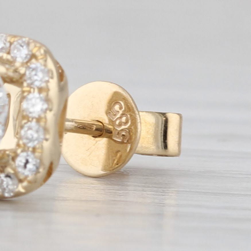 2.30ctw Round Diamond Halo Stud Earrings 14k Yellow Gold IGI VS1 Studs