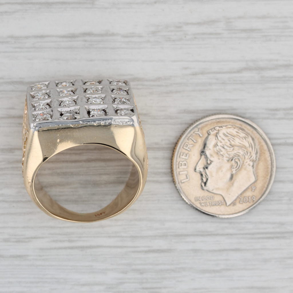 Gray 0.72ctw Diamond Ring 14k Gold Floral Cocktail Size 6