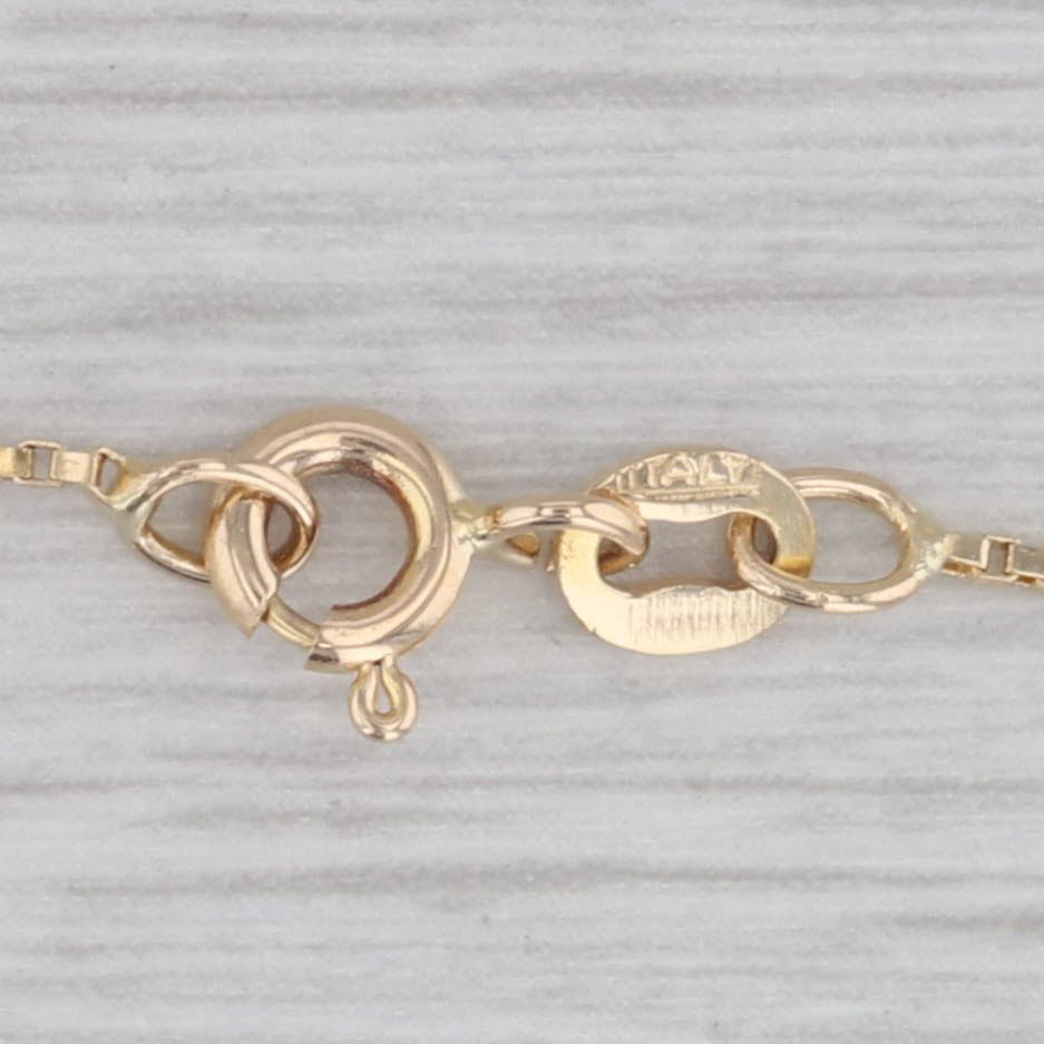 Gray 18.5" 1mm Box Chain Necklace 14k Yellow Gold Italian