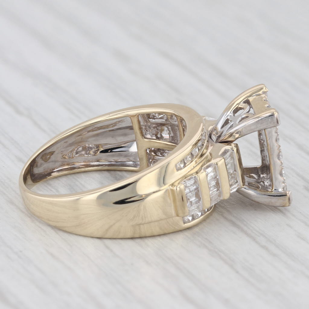 Light Gray 1.16ctw Diamond Engagement Ring 10k Gold Size 7.25 Cathedral Band
