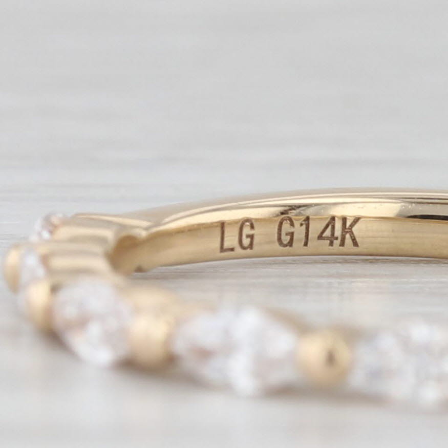 Light Gray New 0.42ctw Lab Grown Diamond Wedding Band 14k Yellow Gold Stackable Ring Sz 6.5