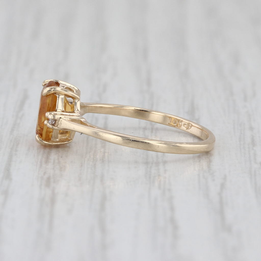 1.15ctw Oval Citrine Diamond Ring 10k Yellow Gold Size 6.25
