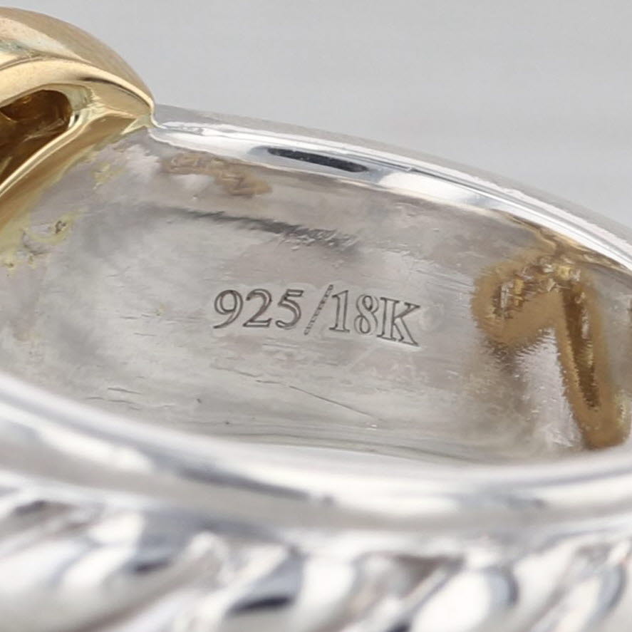 0.65ctw Diamond X Love Knot Ring Sterling Silver 18k Gold Size 7.25 Cocktail SJ