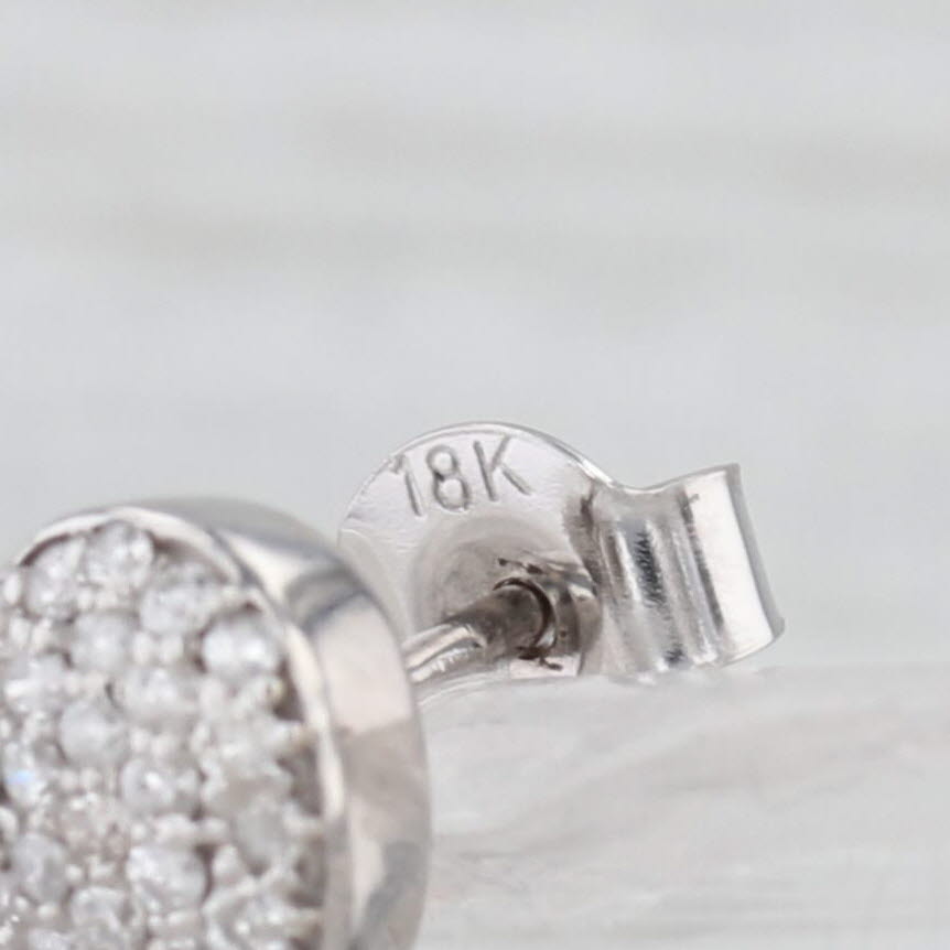 New 0.95ctw Diamond Oval Dangle Earrings 18k White Gold Drops