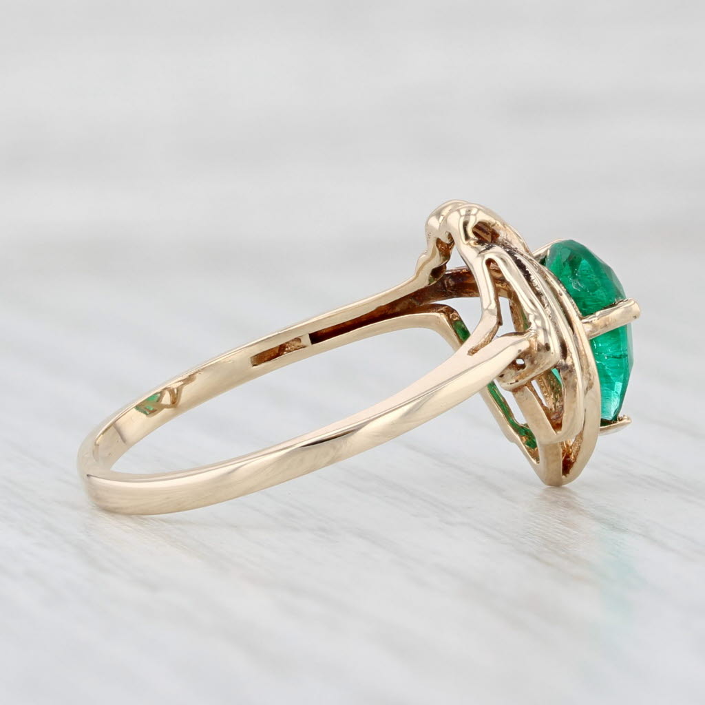 Light Gray 1.15ct Pear Green Quartz Solitaire Ring 10k Yellow Gold Size 7.5