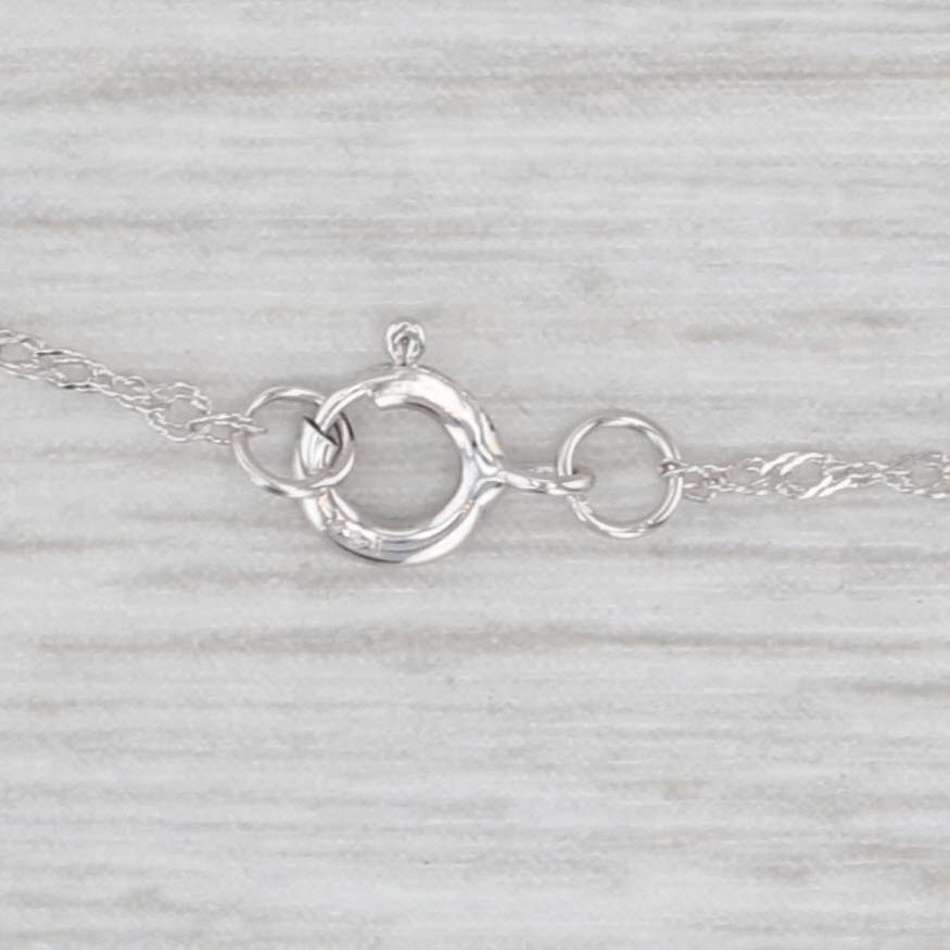 Light Gray New 0.12ctw Diamond Moving Jelly Fish Pendant Necklace 14k White Gold 18"