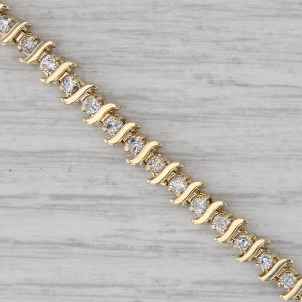 1.35ctw Diamond Tennis Bracelet 14k Yellow Gold 6.5" 4.9mm