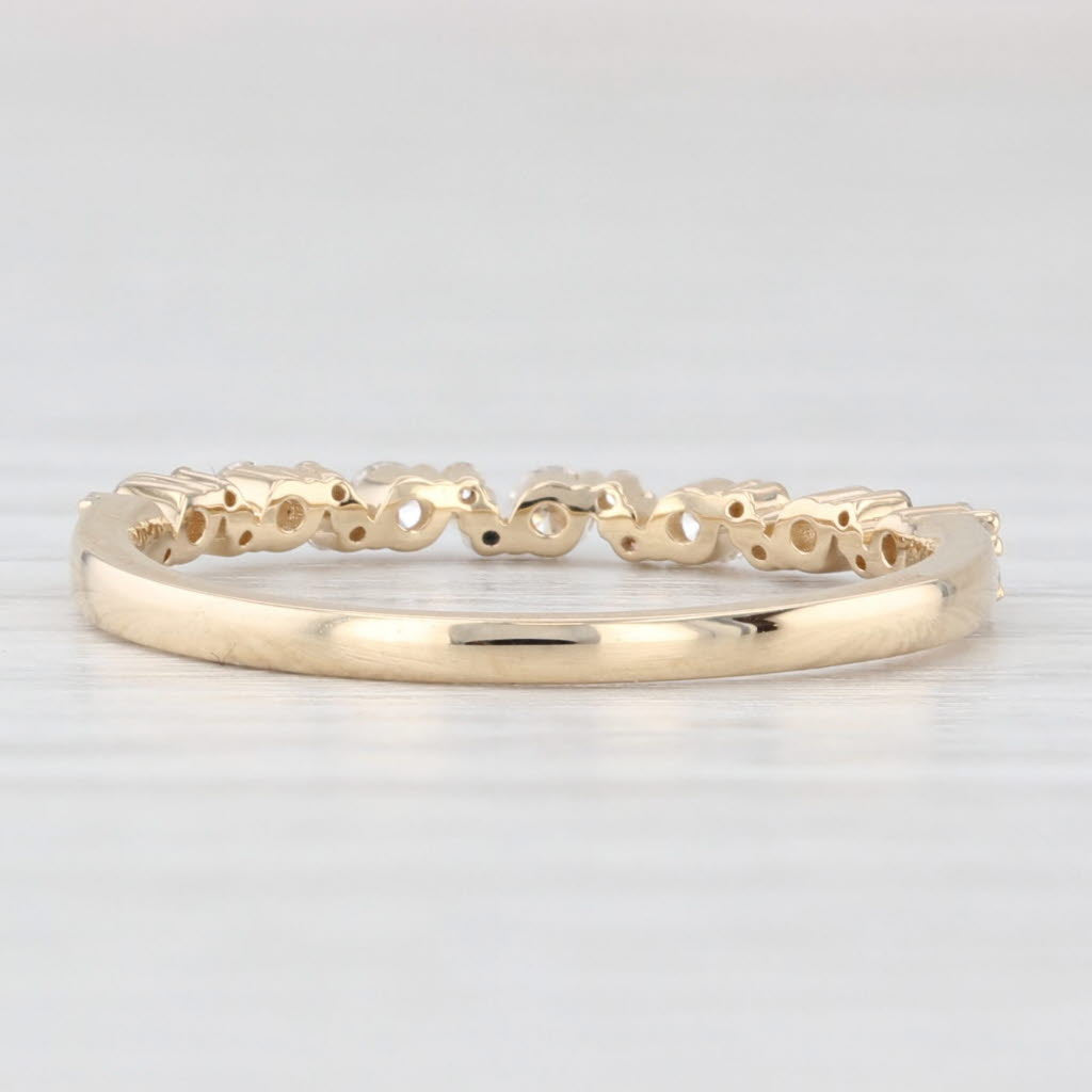 Light Gray New 0.25ctw Diamond Wedding Band 14k Yellow Gold Stackable Anniversary Ring 6.25