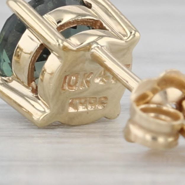 1.83ctw Color Change Sapphire Stud Earrings 10k Gold Round Solitaire Studs