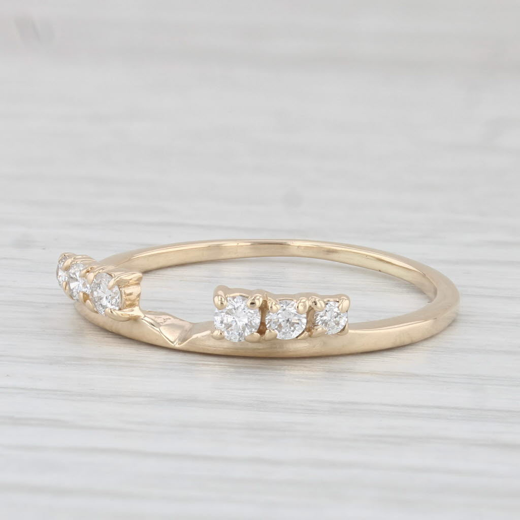 Light Gray 0.24ctw Diamond Ring Enhancer Guard 14k Gold Wedding Band Size 7.5 Stackable