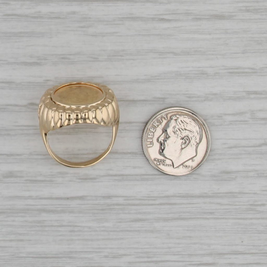 1853 $1 Liberty Coin Ring 14k 900 Yellow Gold Size 6 Signet