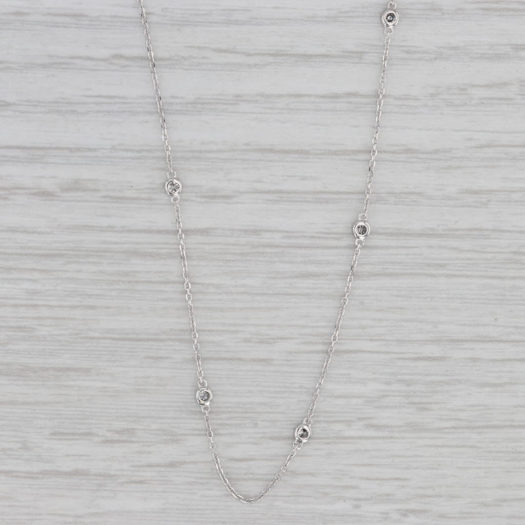 Gray New 0.25ctw Diamonds By The Yard Station Necklace 14k White Gold Adjustable