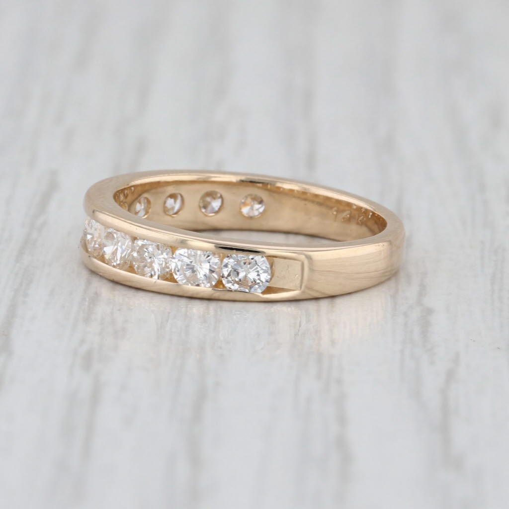 1ctw Channel Set Diamond Wedding Band 14k Yellow Gold Size 6 Anniversary Ring