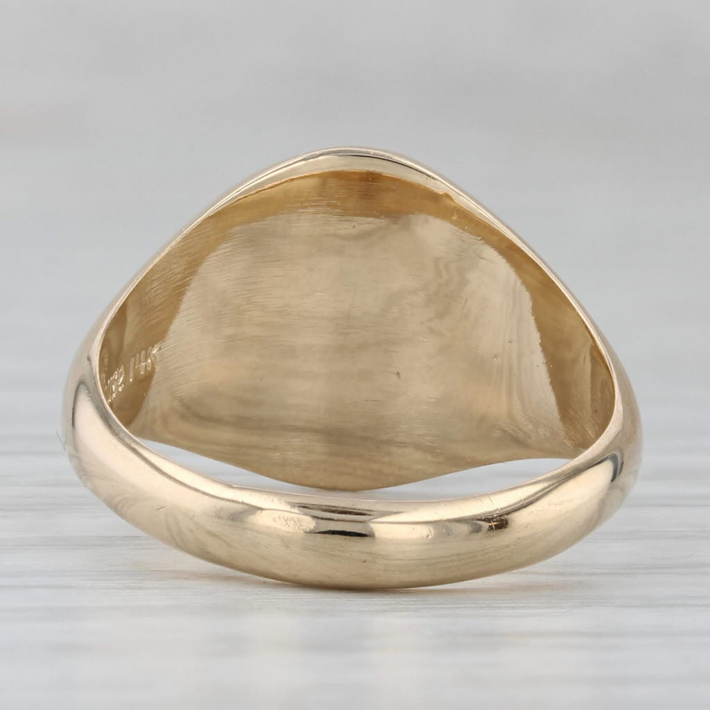 Gray Family Crest Coat of Arms Signet Ring 14k Yellow Gold Size 7.25