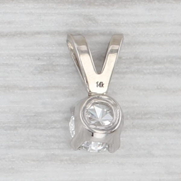 Light Gray New 0.15ct VS2 Round Solitaire Small Drop Pendant 14k White Gold