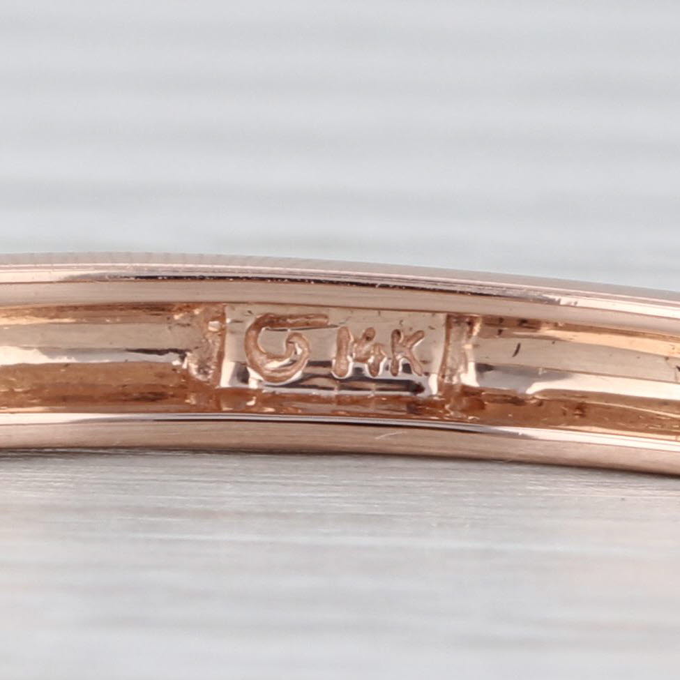 0.80ctw Pave Diamond Bangle Bracelet 14k Rose Gold 6.75" 4.1mm