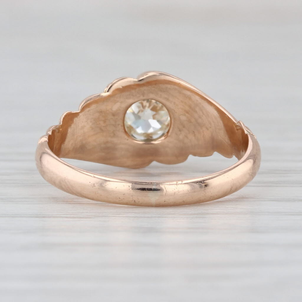 Antique 0.50ct Diamond Solitaire Engagement Ring 10k Yellow Gold Size 5.25