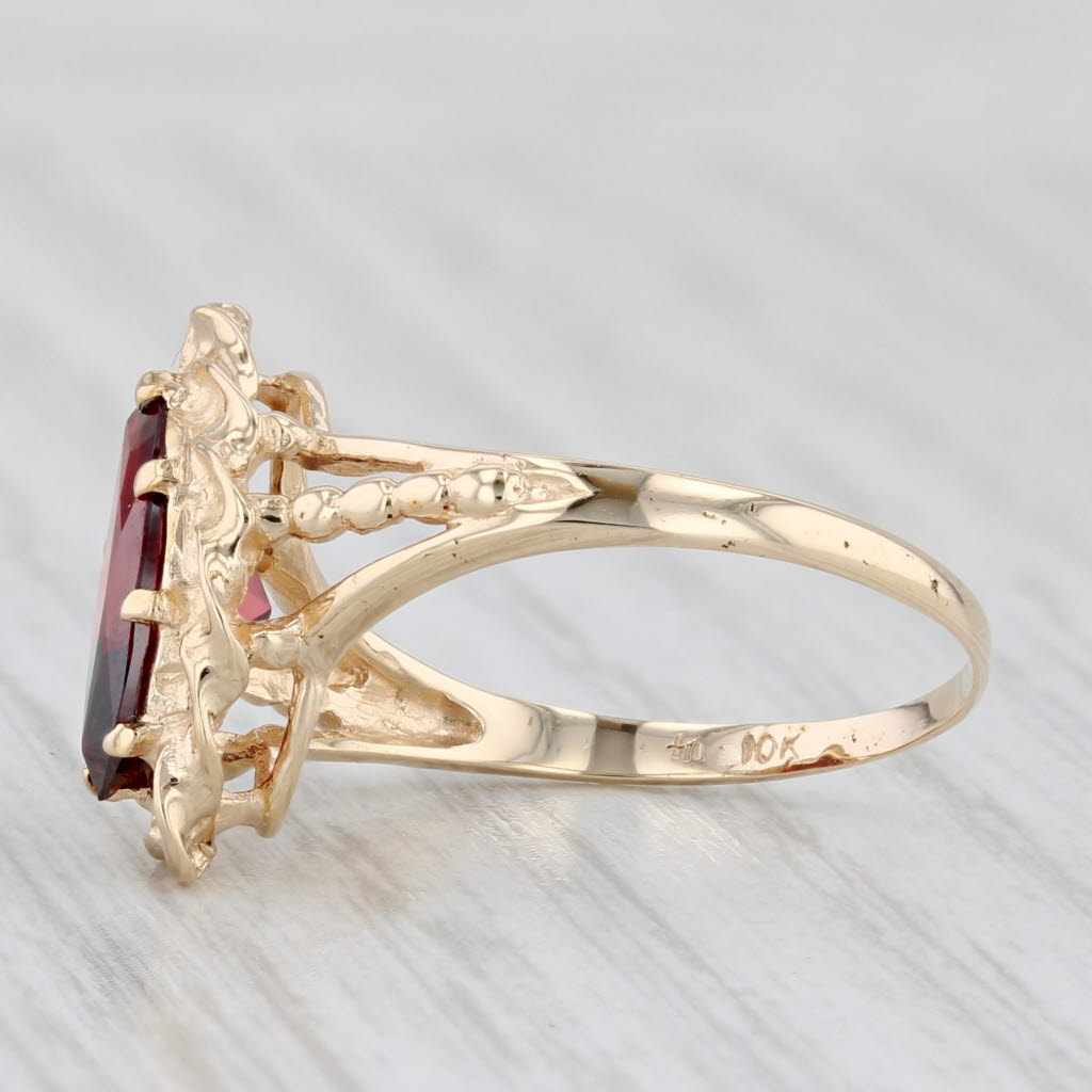 Light Gray 2.80ct Lab Created Garnet Marquise Solitaire Ring 10k Yellow Gold Size 7
