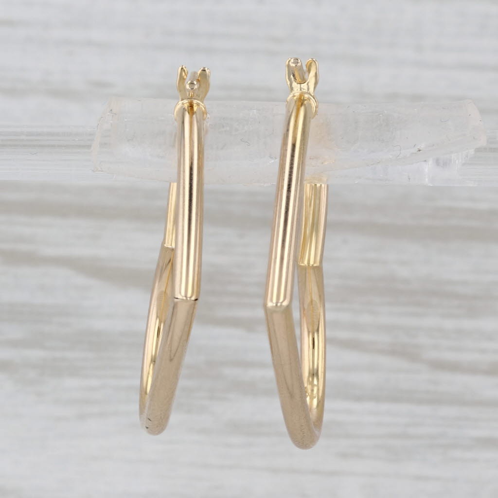 Heart Hoop Earrings 14k Yellow Gold Snap Top Hoops